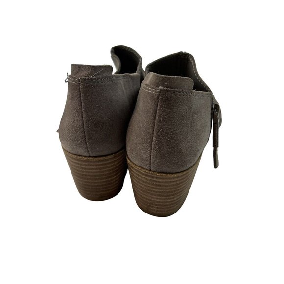 1. STATE Arnet Ankle Booties Size 6.5 M 37 Fog Gray Cut Out Block Heel Suede - Picture 8 of 13